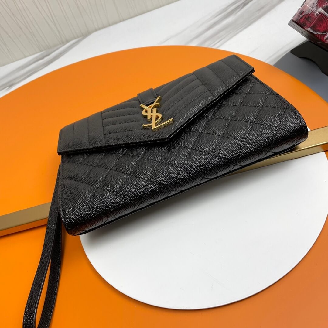 YSL CASSANDRE matelassé leather flap clutch
