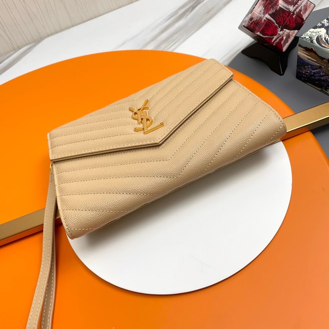 YSL CASSANDRE matelassé leather flap clutch