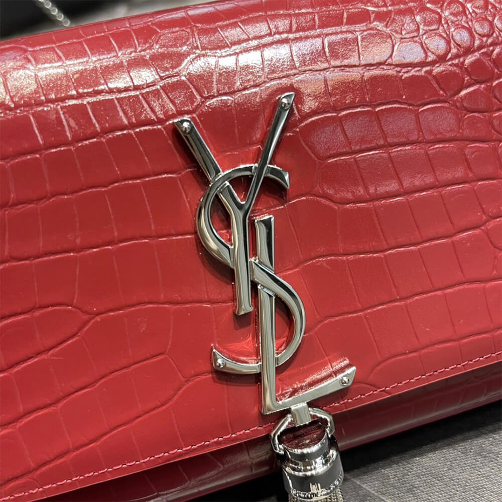 YSL KATE EMBOSSED SHOULDER BAG