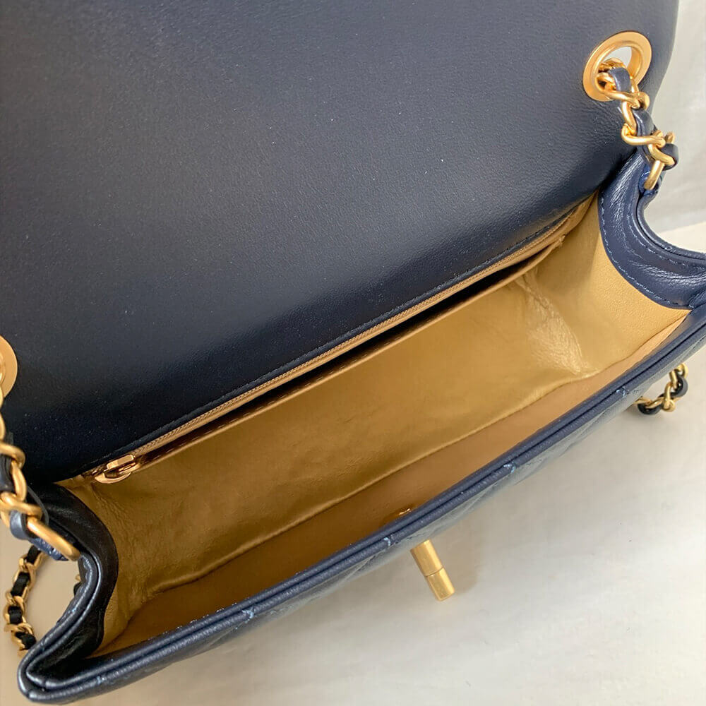 Ch*el pearl crush mini rectangular flap