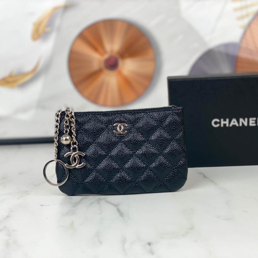 Ch*el classic small zip clutch
