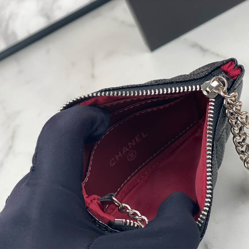 Ch*el classic small zip clutch