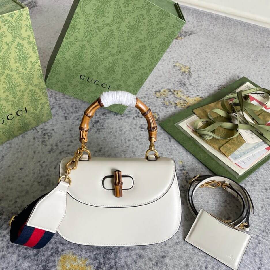 G*u*i bamboo 1947 jumbo gg small top handle bag