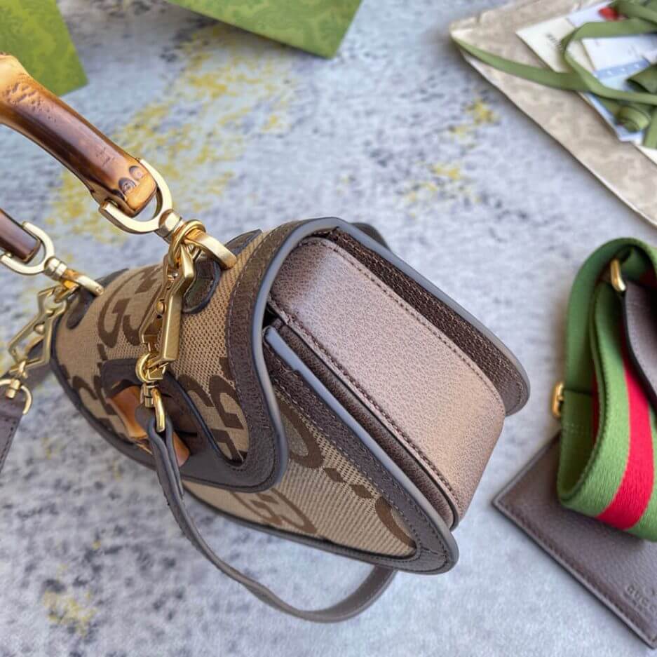 G*u*i bamboo 1947 jumbo gg small top handle bag