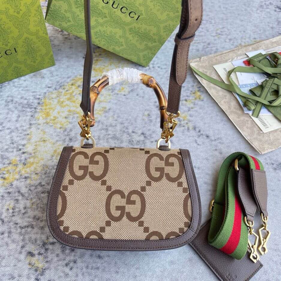 G*u*i bamboo 1947 jumbo gg small top handle bag