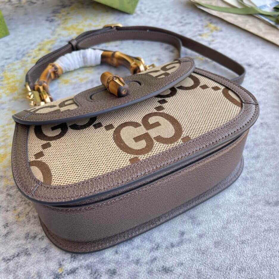 G*u*i bamboo 1947 jumbo gg small top handle bag
